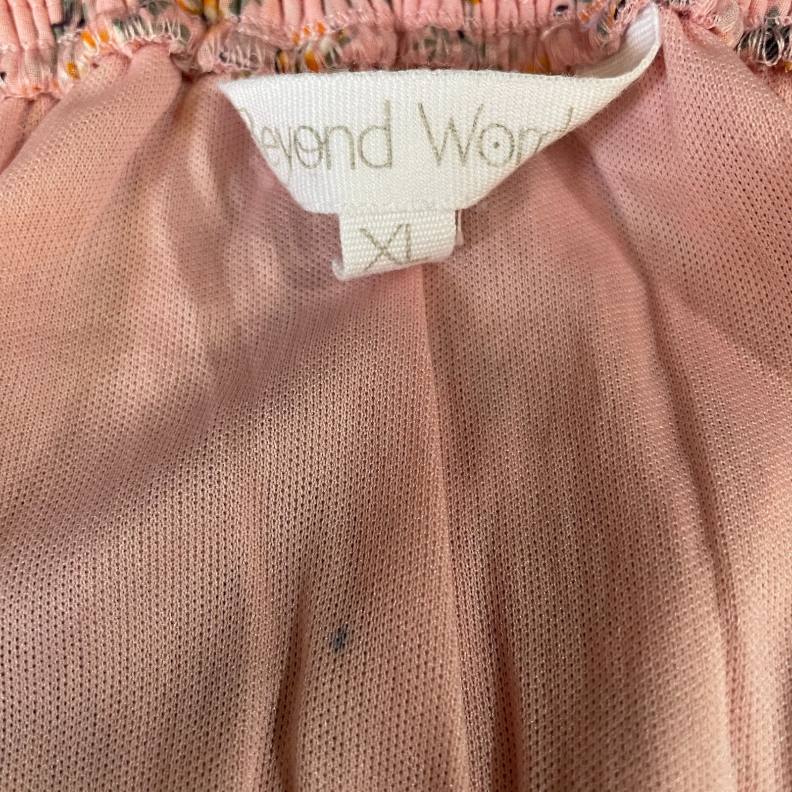 Beyond Words Pink Floral Puff Sleeve Cottagecore Spring Summer Dress XL