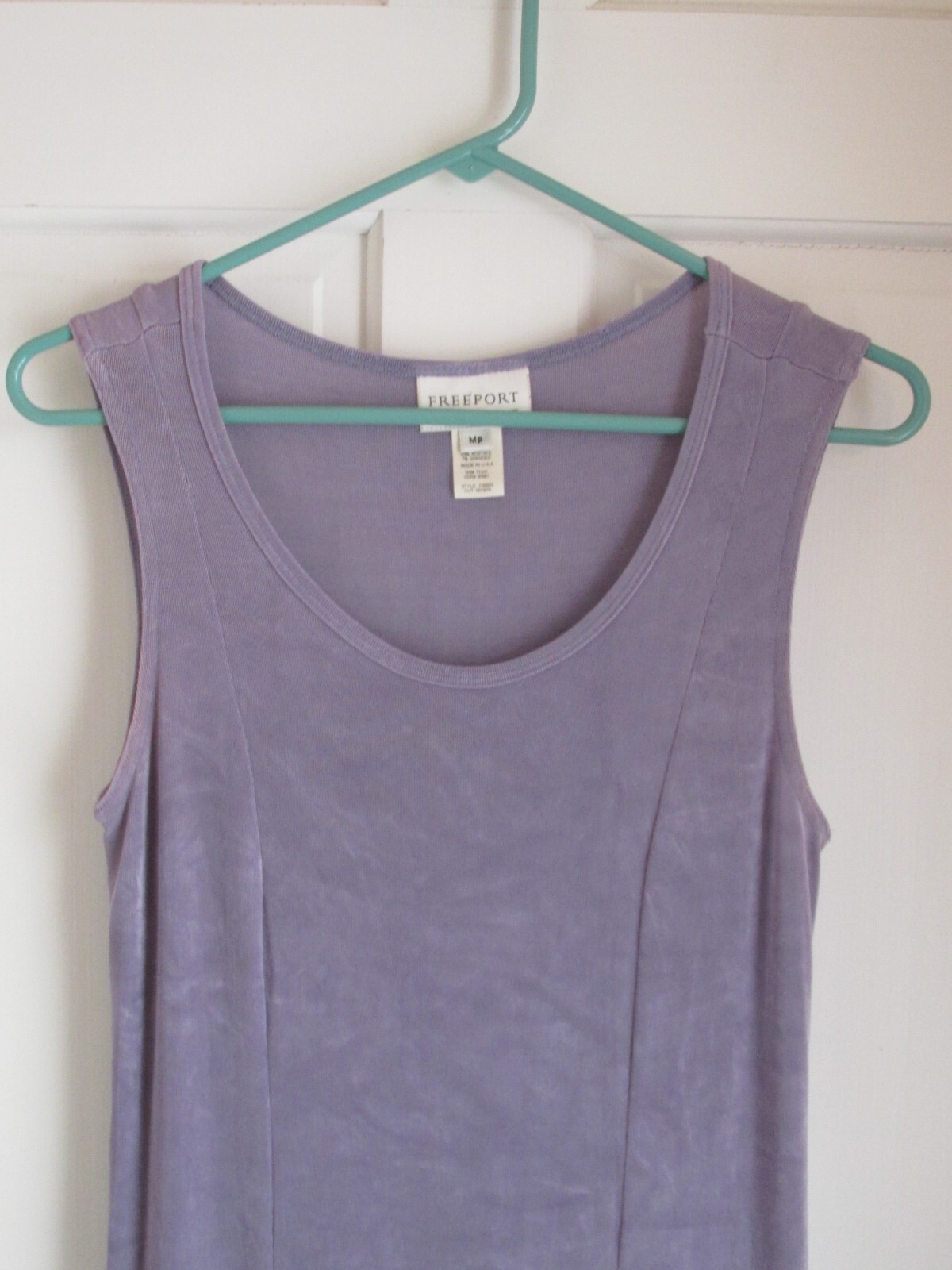 LL Bean Freeport Studio Petite Purple Acetate Blend Slinky Stretchy Dress Sz MP