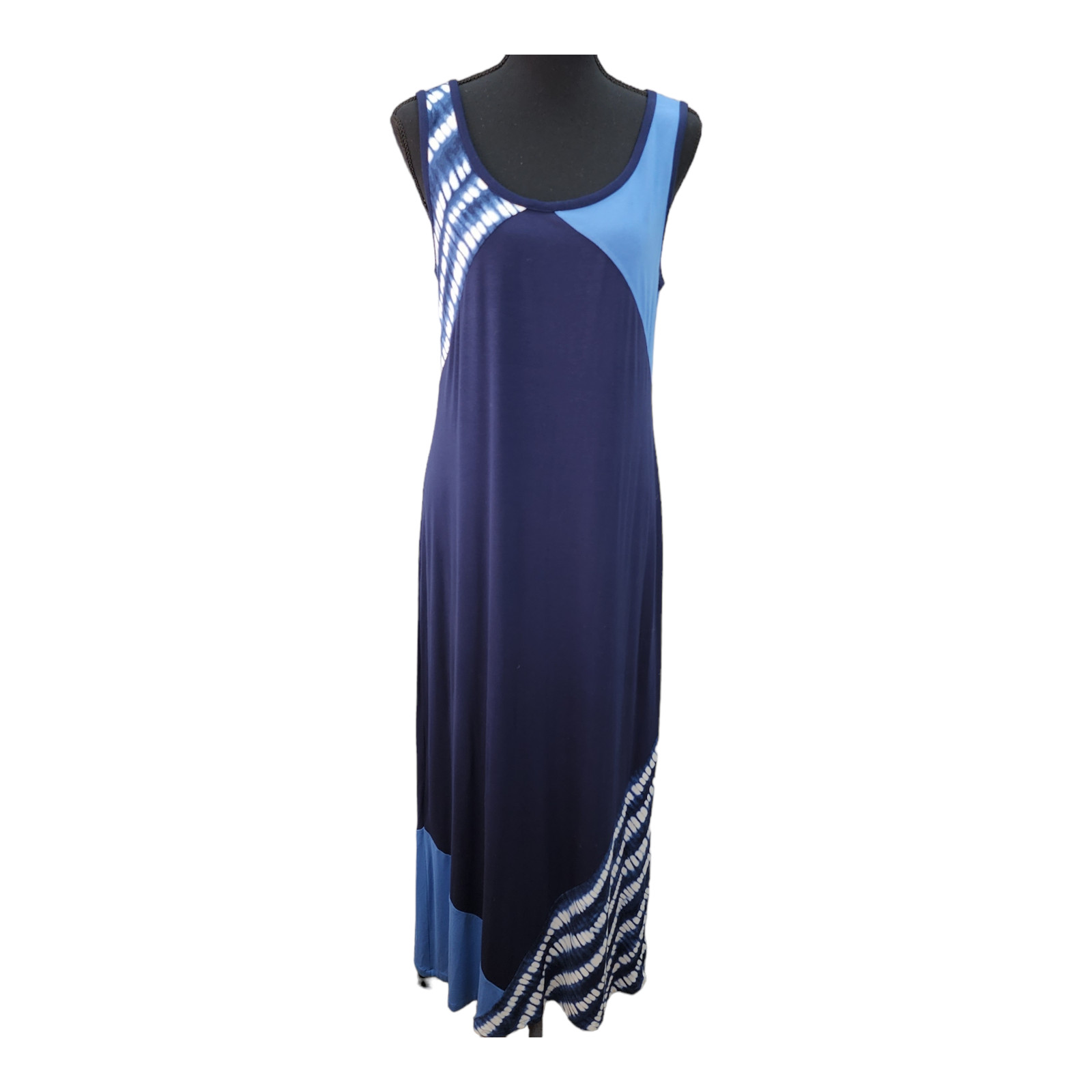 Style Co Bodycon Maxi Dress Juniors Medium Blue Sleeveless Stretch Sundress Sexy