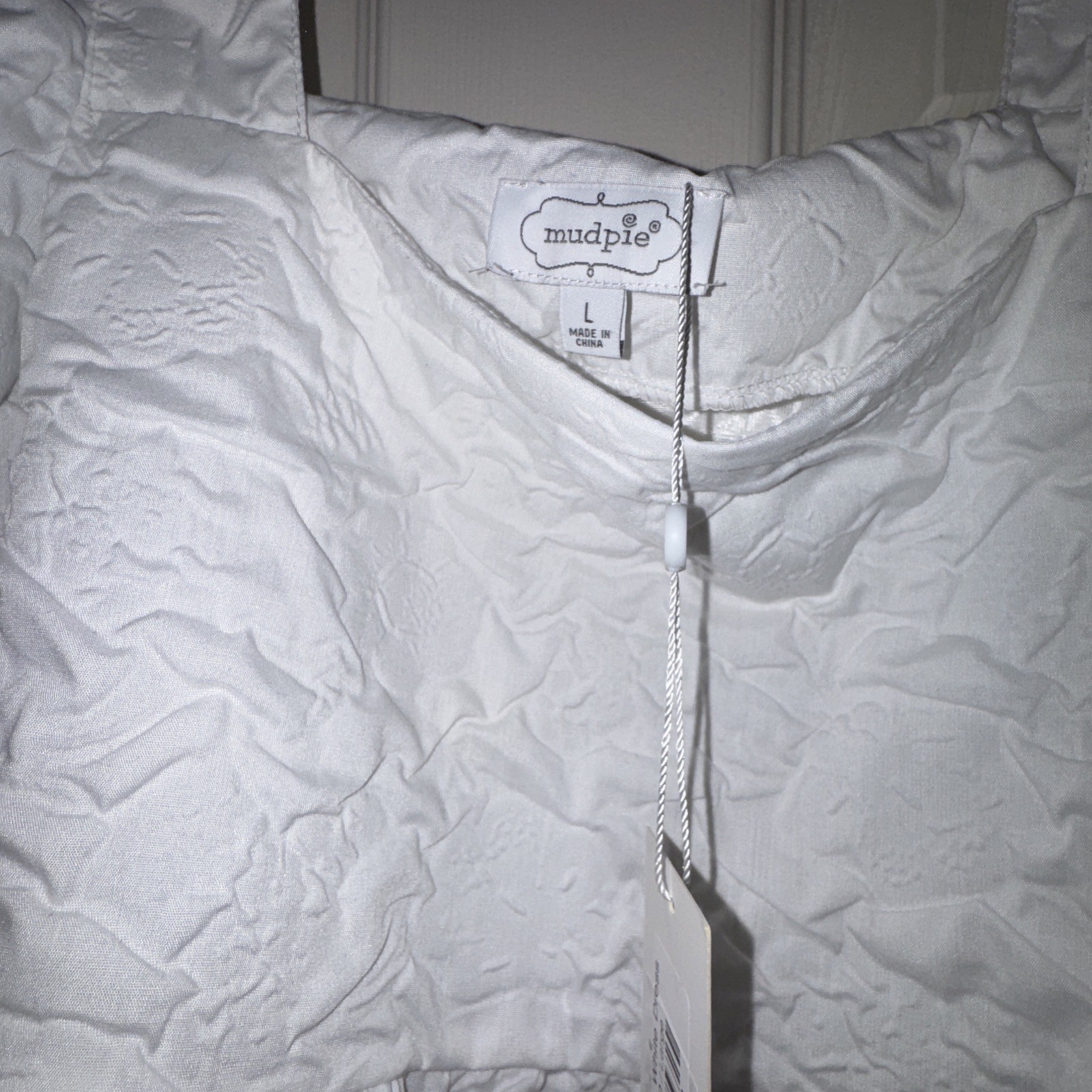 NWT Mud Pie Womens Mud Pie Barbara Women’s Tiered Dress – Color White – Size L