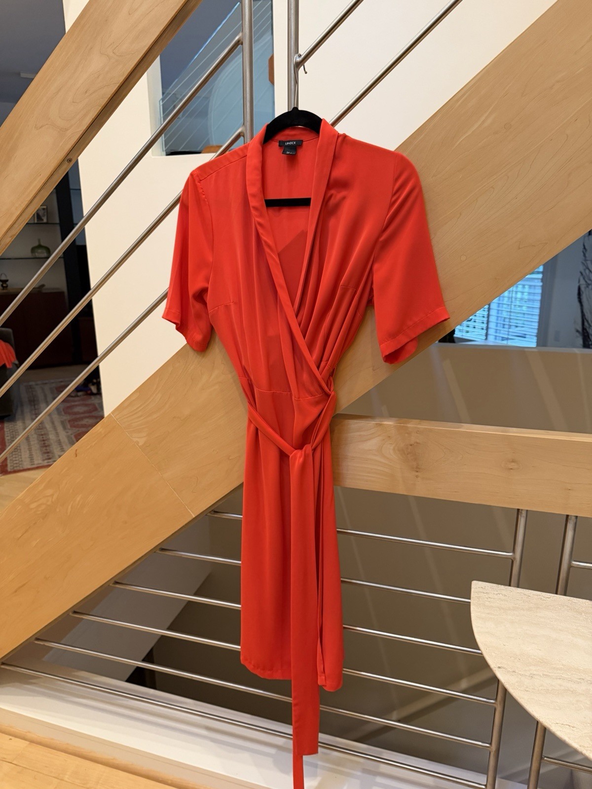 Lindex Wrap Dress In Blood Orange US M EUR S UK S
