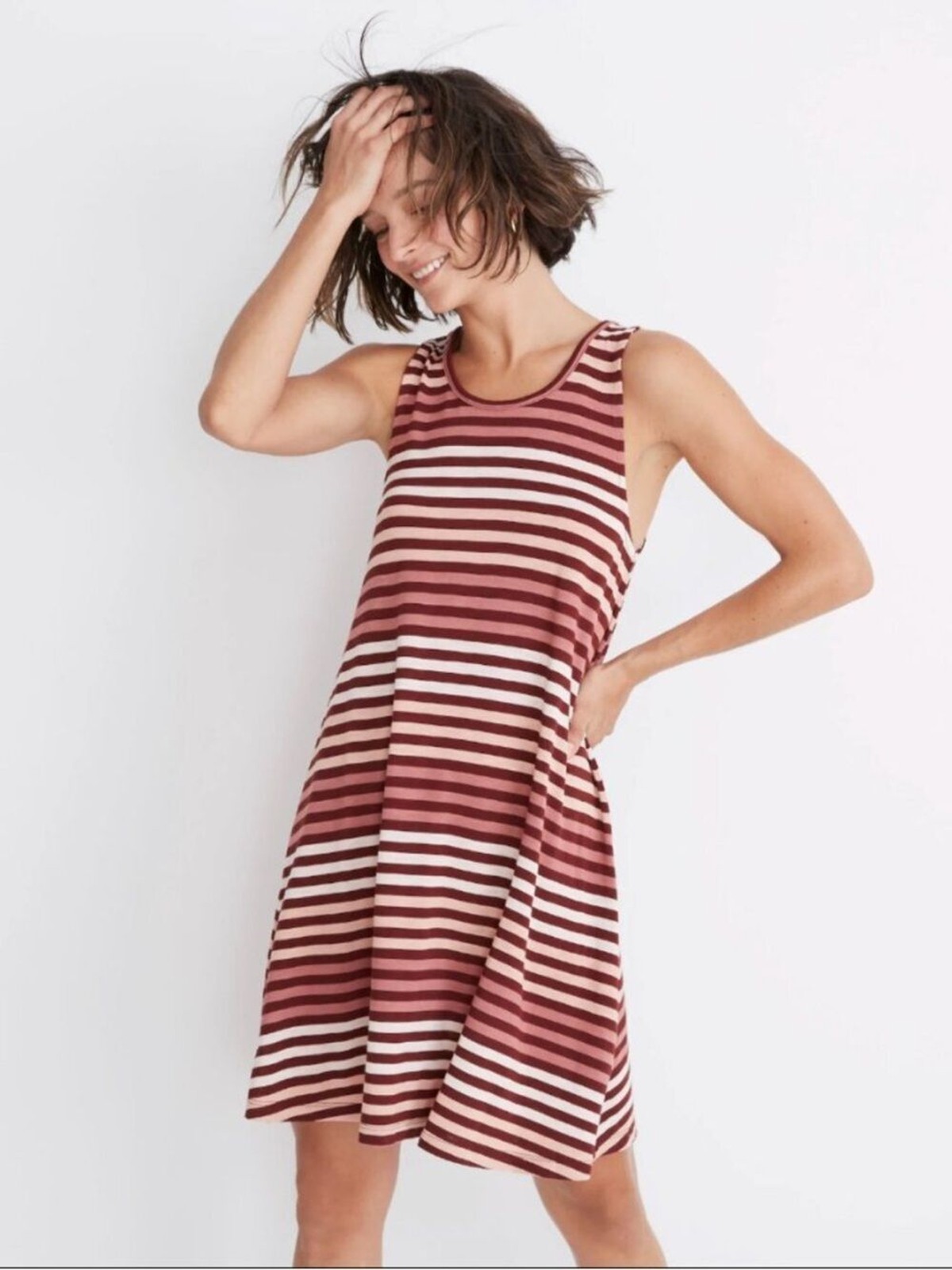 Madewell Highpoint Sulley Stripe Slub Jersey Knit Tank Dress, S