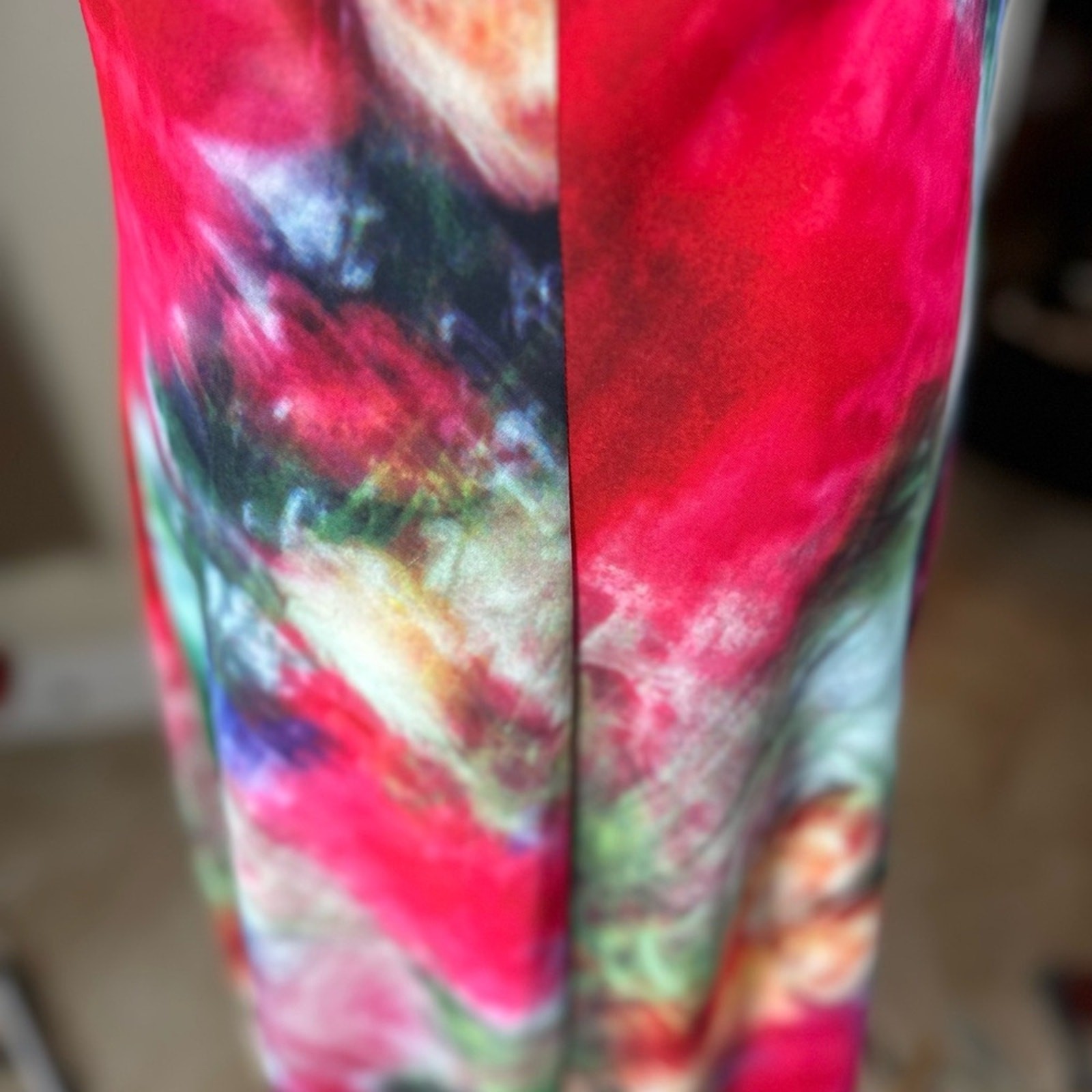 Adam Lippes Collective Size 10 Multicolor blurred floral satin Midi Dress