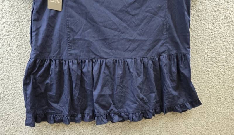 Vince Camuto Split-Neck Elbow-Sleeve Dress Women’s 16 Navy Solid Pullover