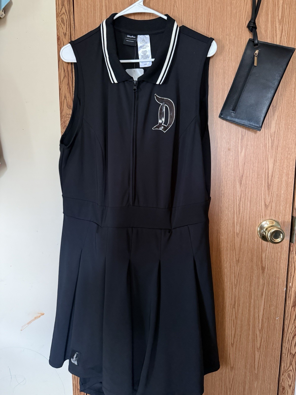 Disney Parks Mickey Mouse Black Zip Front Collared Fit & Flare Dress XL