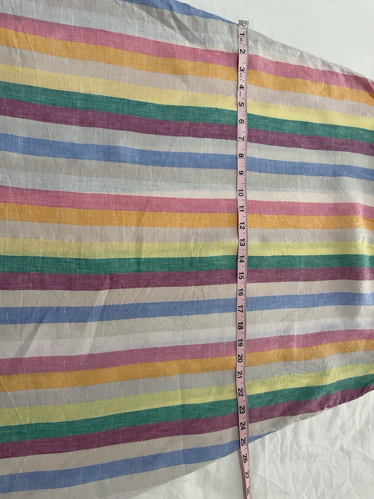 C&C California 100% Linen Pastel Striped Shift Dress Round Neck, Size M