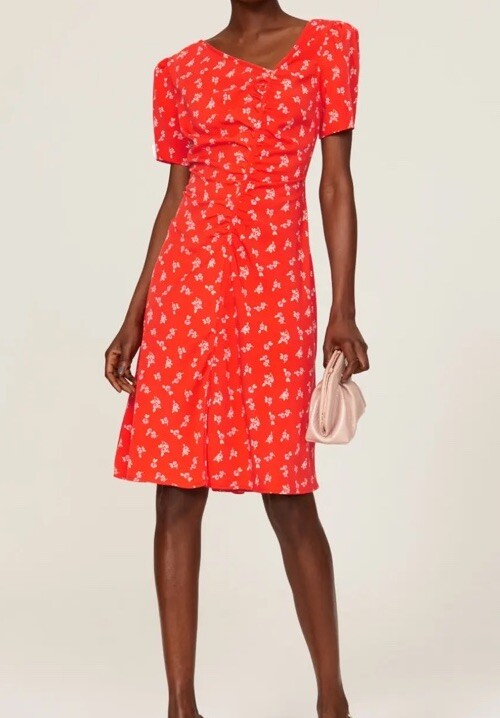 Love Whit Dress Rent The Runway Orange Floral Midi Size Medium Comfort