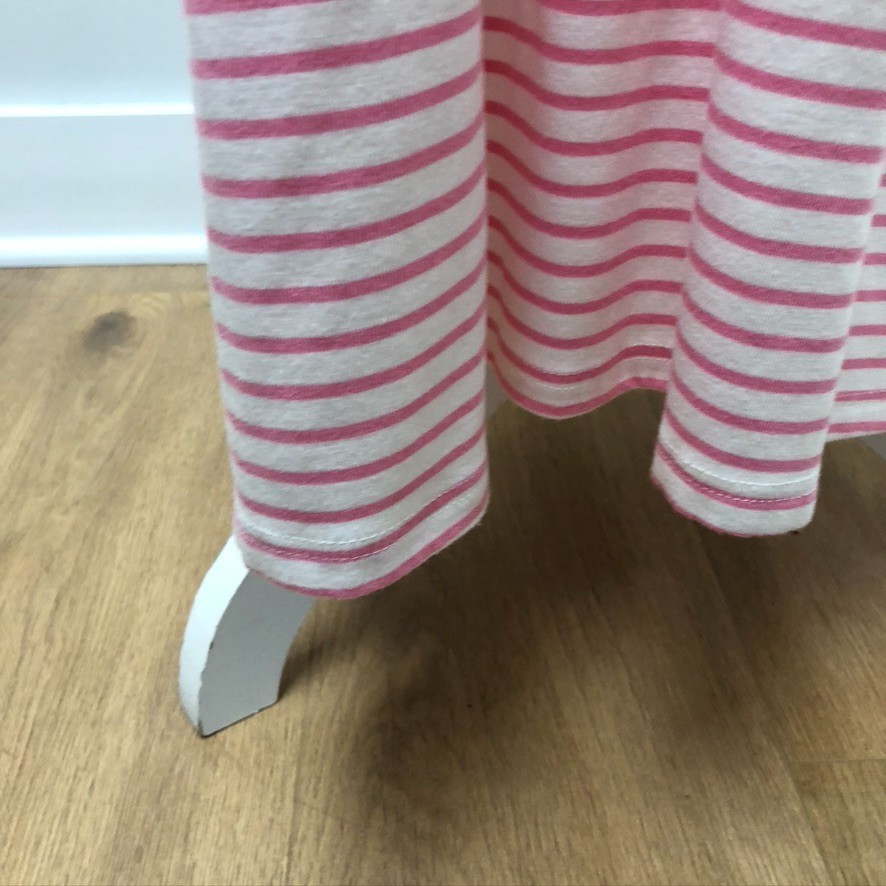 Mod Ref Jaya Dress Womens Medium Side Slit Maxi Long Sleeve Pink Stripe Comfort