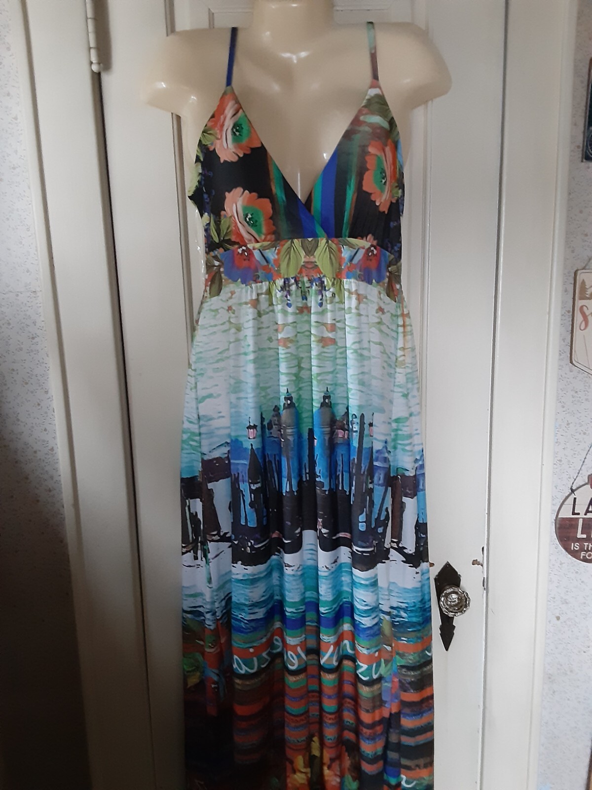 Just Love Woman’s Padded Sleeveless Maxi Dress Size 2X NEW WITH TAGS