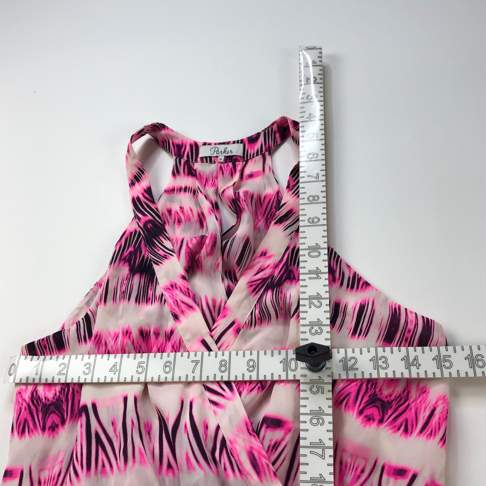 Parker Medium 100% Silk Elastic Waist Mini Dress Pink STAIN PLS READ