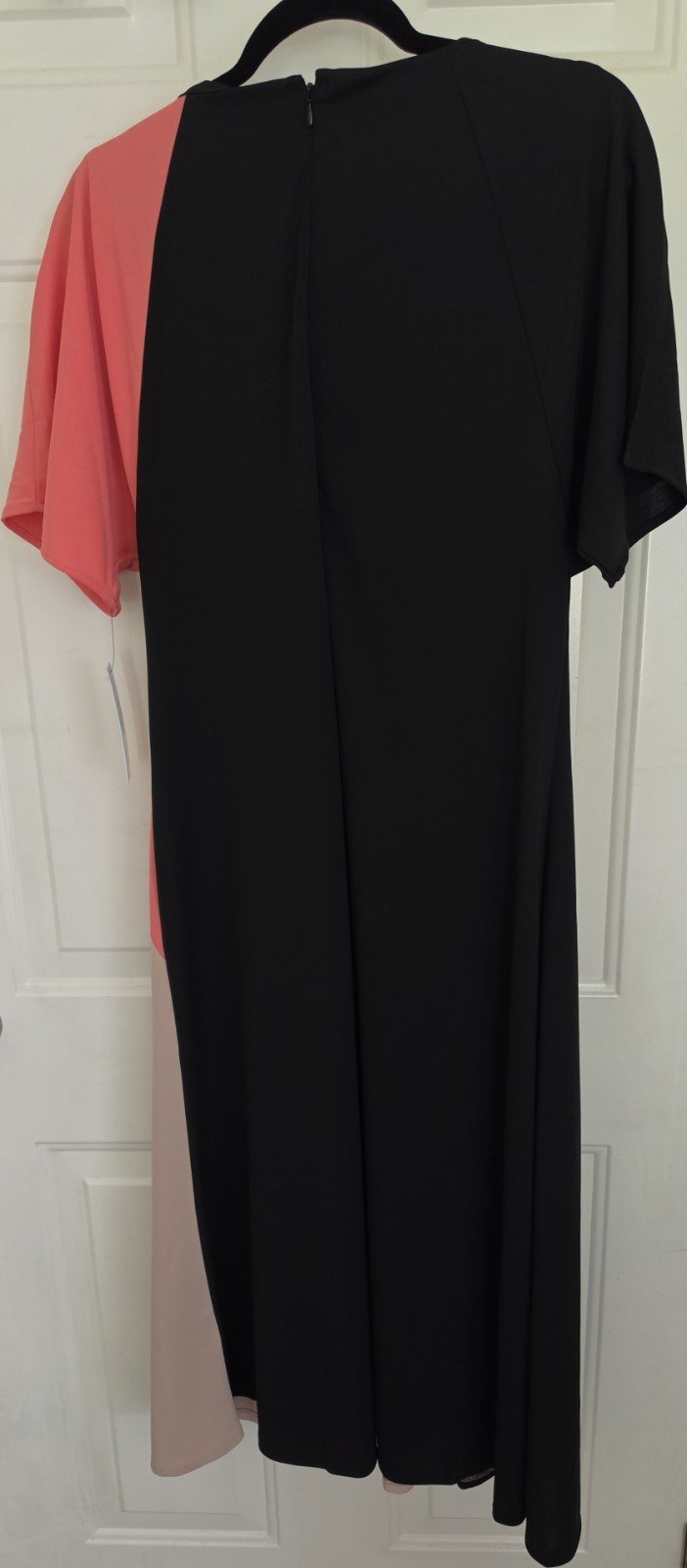 DKNY Multicolor Black/Peach/Tan Round Neck Dress Size 8