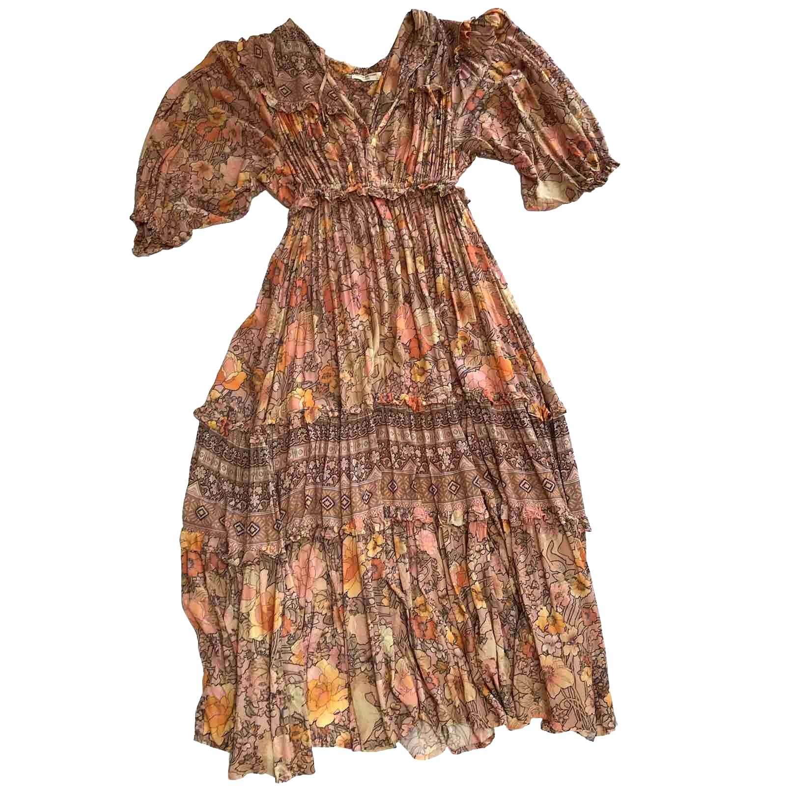 Spell and the Gypsy Collective Dress Small Floral Peach Hippie Boho Festival