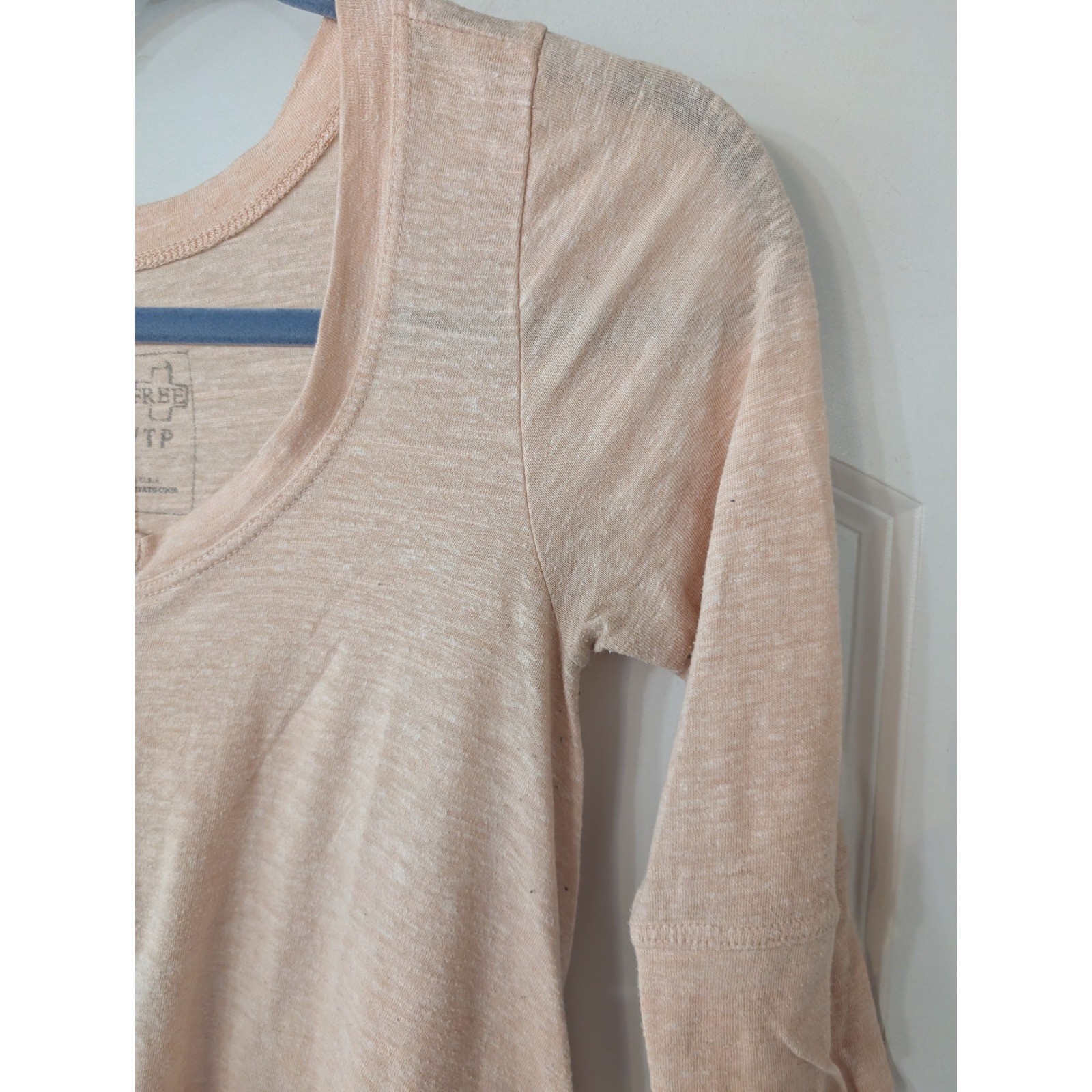We The Free Drippy Jersey Henley Tunic High Low Mini Dress XS beachy boho