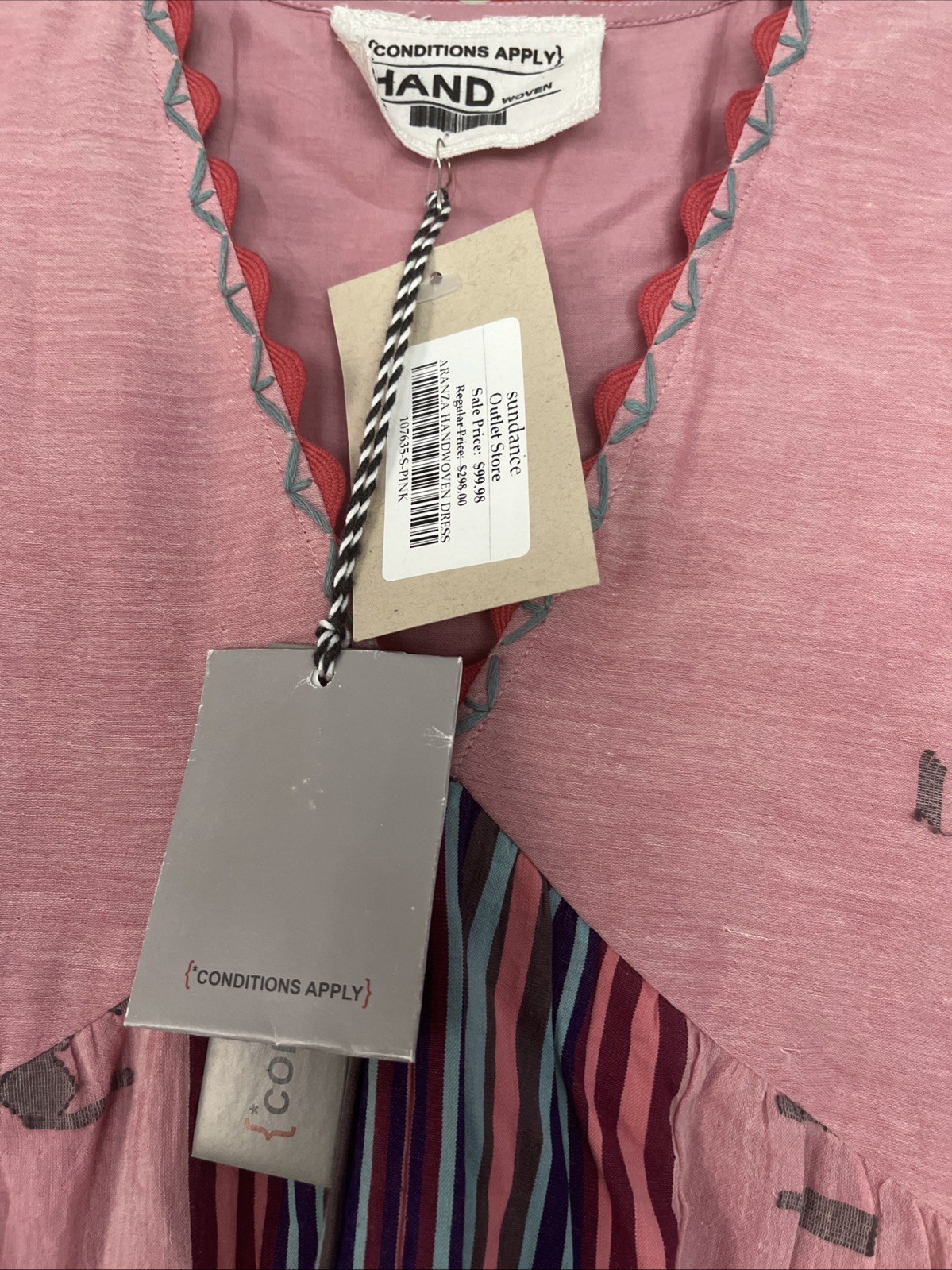 Conditions Apply Hand Woven Pink Aranza Dress SZ S NWT