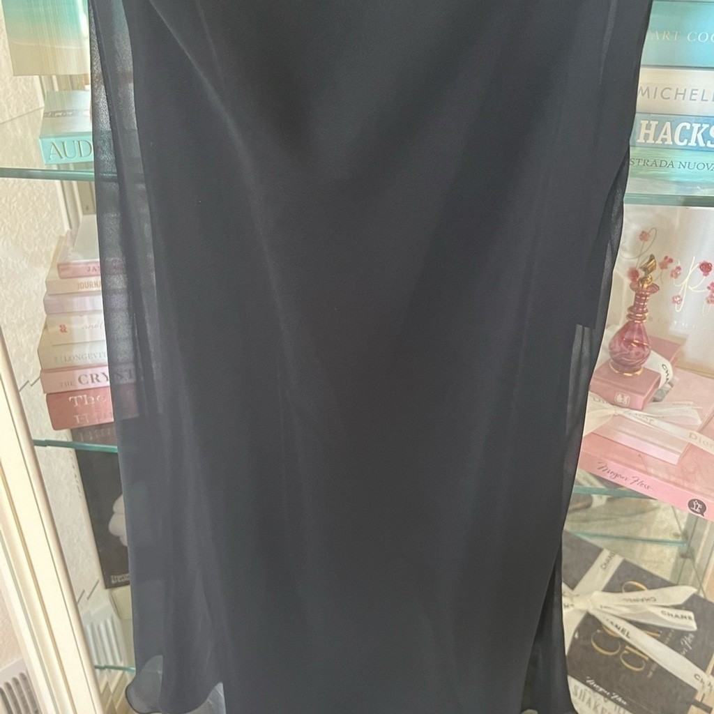 A.B.S. By Allen Schwartz Black Flowy 2 Piece Dress Sz 6