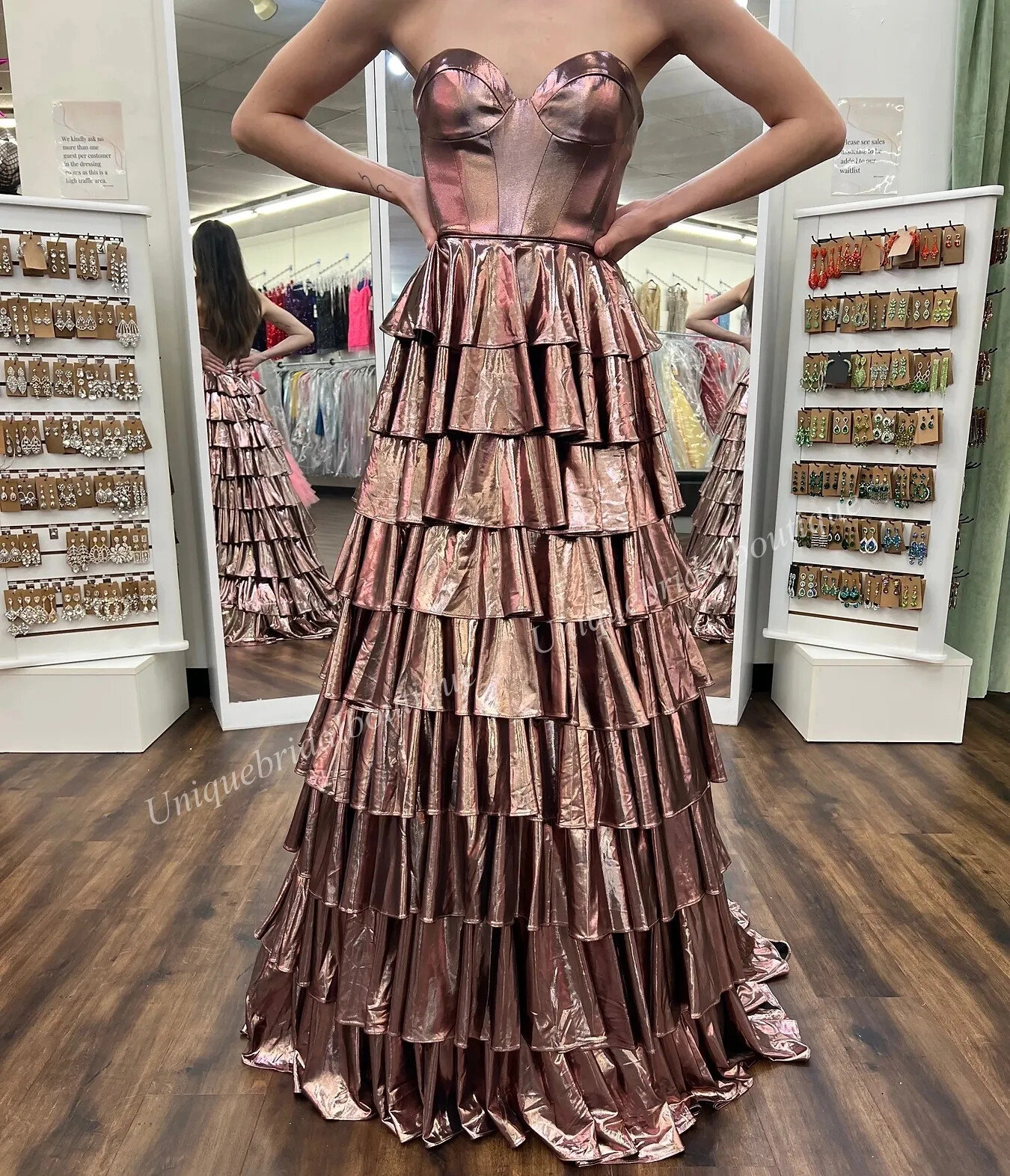 Prom Queen Dress Ruffle Metallic Corset Long Pageant Evening Cocktail Party Gown