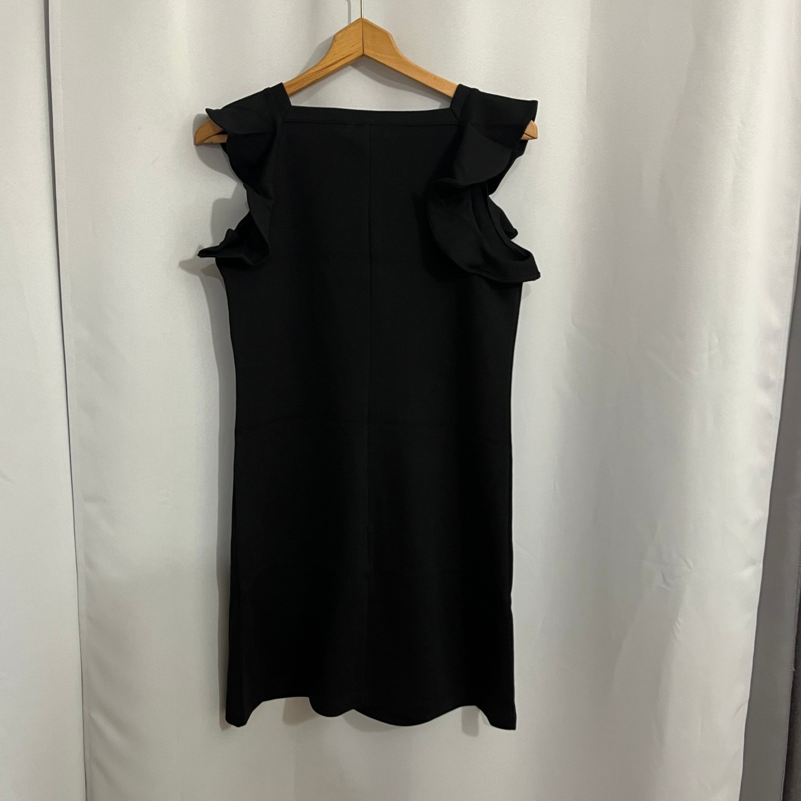 Free Assembly Ruffle Sleeve Tank Dress Womens S Black Shift Mini Feminine LBD