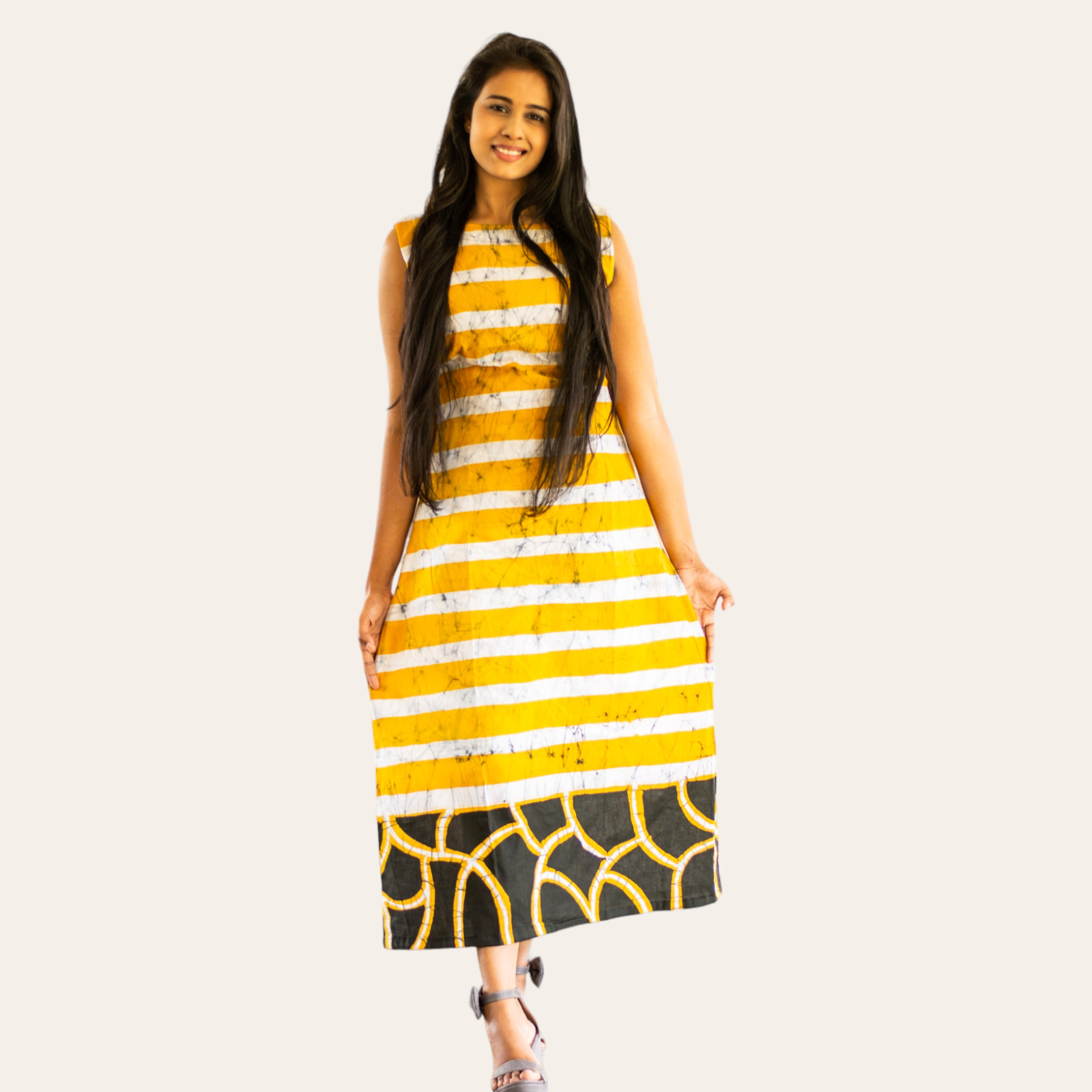 Dress sri ceylon Batik frock Handmade Women free Size quality 100% Cotton maxi