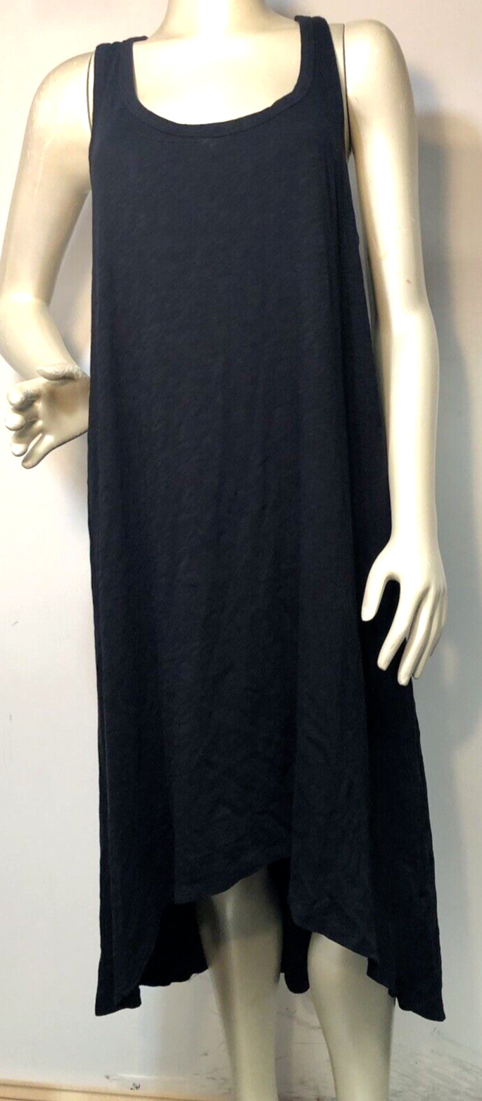 J.Crew NWT Sz M A-line Tank Dress crew Hi Low Black Cotton AX047