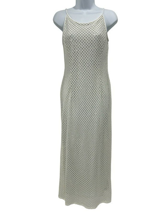Jessica McClintock for Gunne Sax 90s Y2K Crochet Sequin Maxi Sheath Dress – 5/6