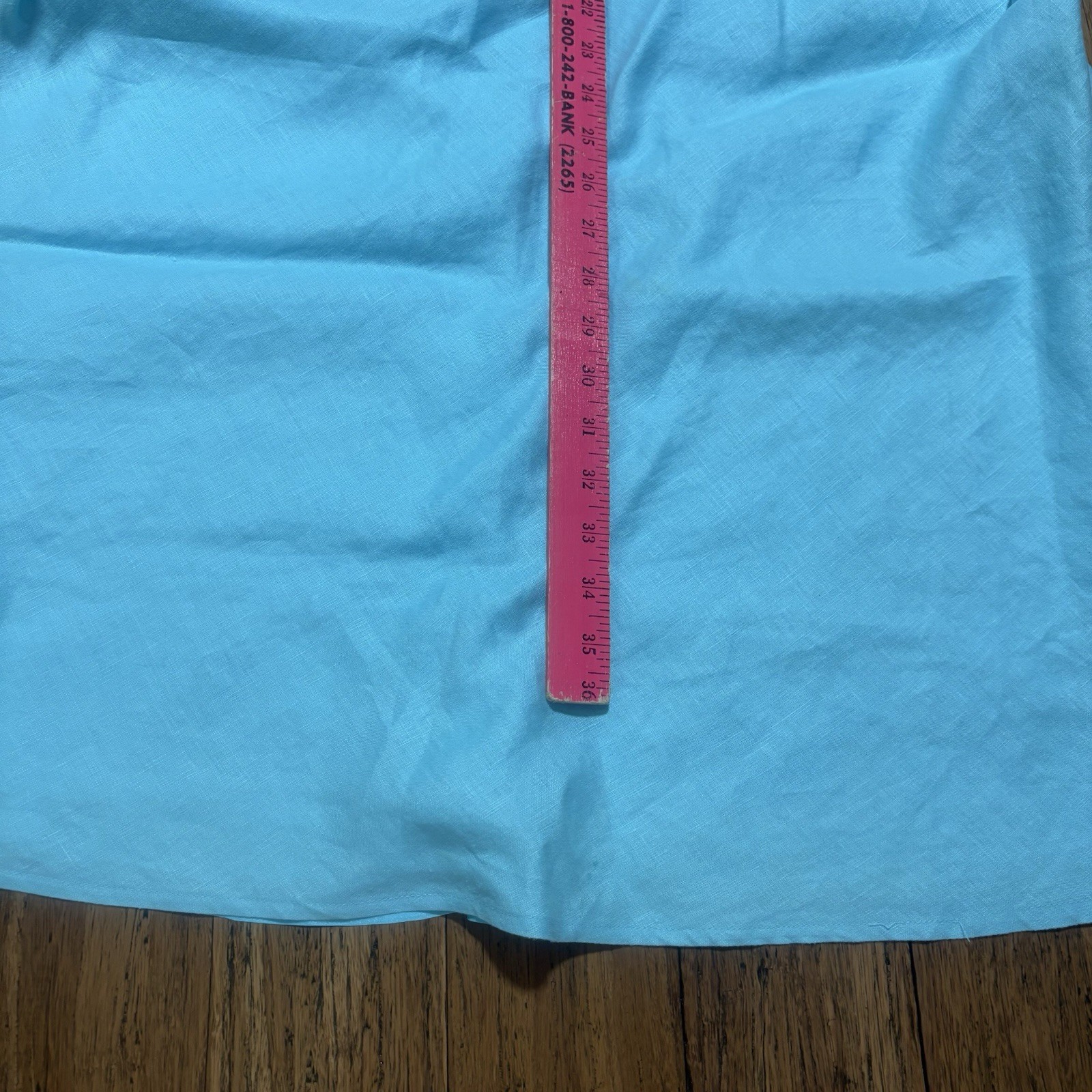 Paraphrase Womens 16 Teal Cap Sleeve Linen Shift Sheath Lined Dress EUC
