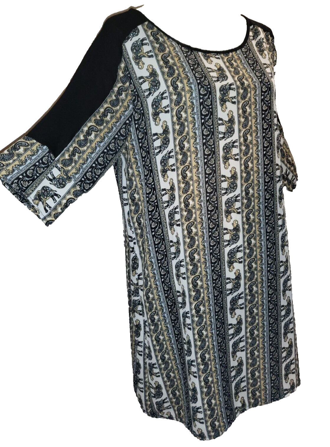Love Crazy Womens Size XL Shearling Knee Length Dress, Graphic Print Stripes