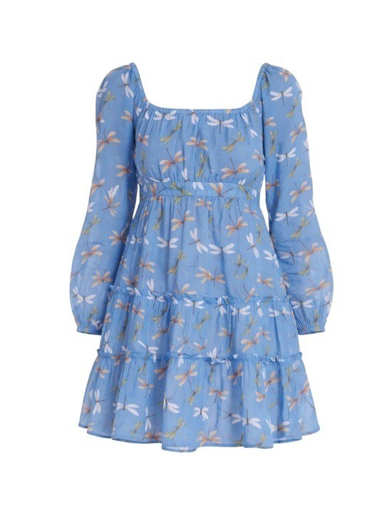 NEW OLIVIA BY LIVRO Cotton Cin Cin Mini Dress Dragonflies XS retail $375