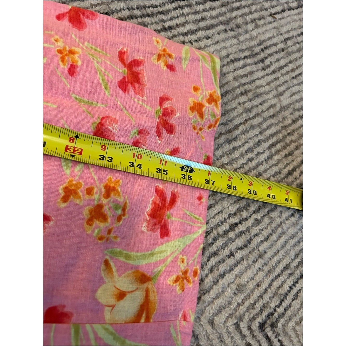 Studio Ease Pink Floral Sleeveless Summer Dress Linen Cottagecore 10P Petite