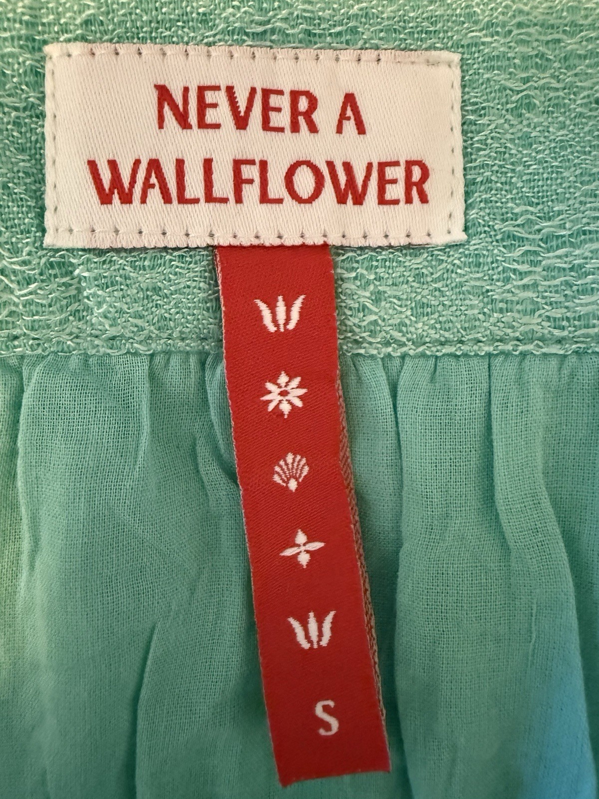 Never A Wallflower Square Neck Aqua Blue Maxi Muumuu Dress Pockets Side Slits S