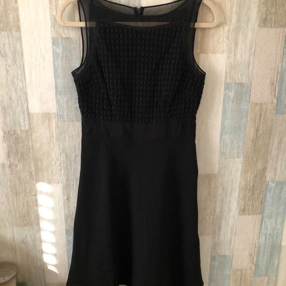 COAST 100% Silk Dress Womens size 10 Black Sheer Layers Empire Waist Dark Fairy
