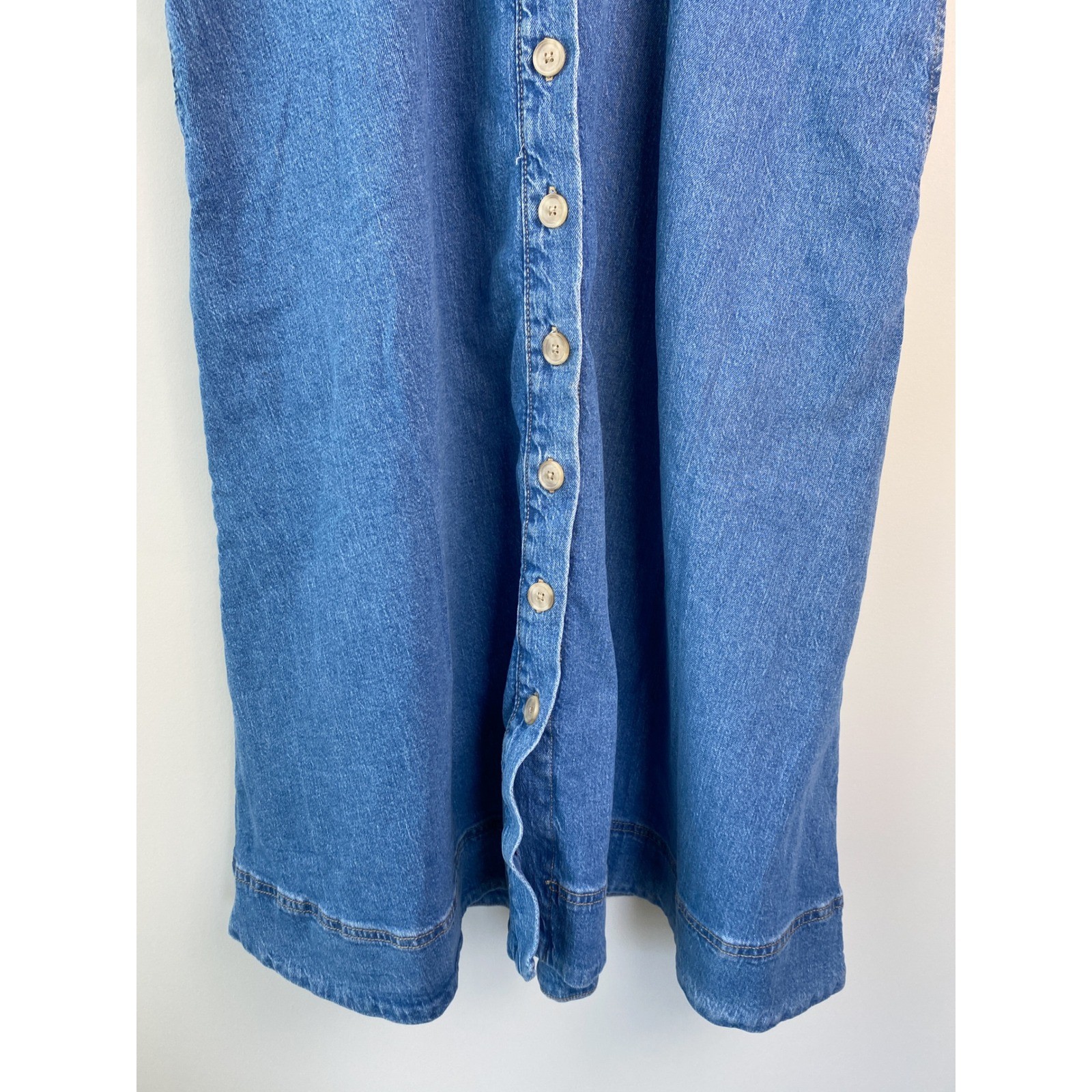 NWT Universal Thread Denim Button Front Mini Dress 10 Blue Cottagecore Western