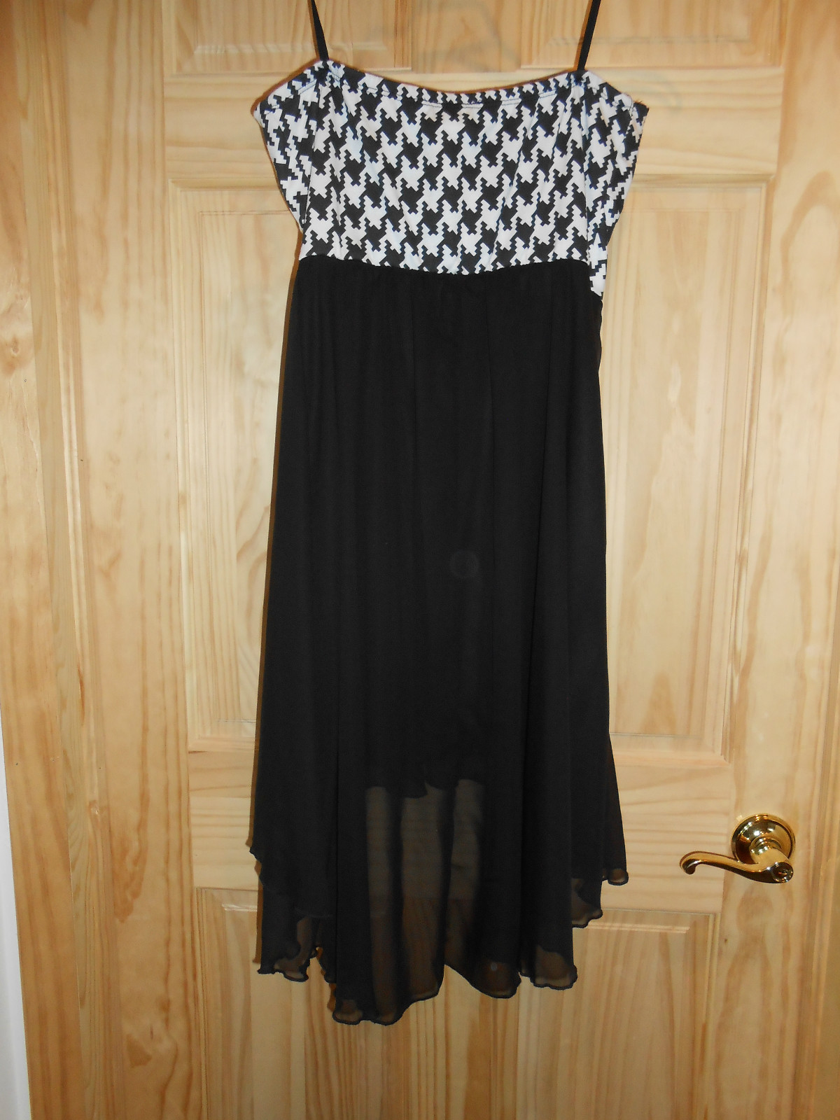 NEW sz Medium Deb Black & White LBD Strapless Sweetheart Bust Long/Short Dress!