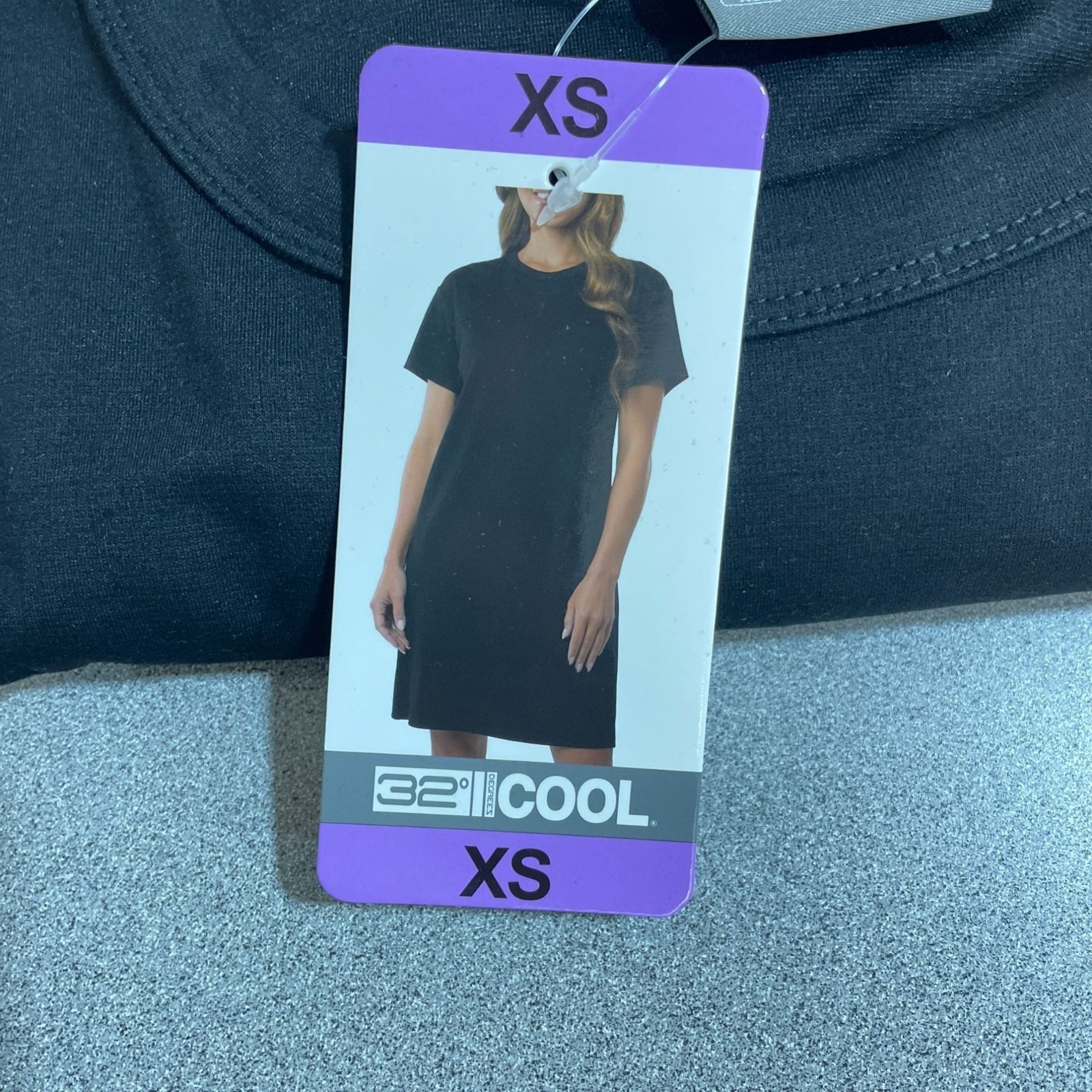 NWT 32 Degrees Cool Women’s XS Black Short Sleeve Pocket Shirt Dress B1408