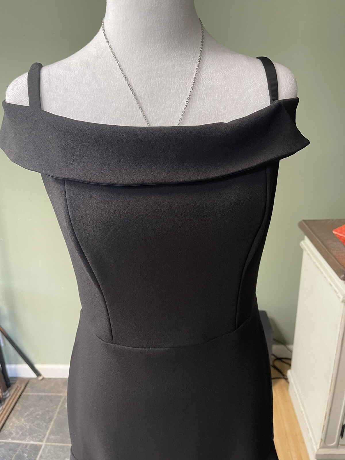 ABS Collection Black Lined Dress Poly Spandex Women’s Sz 6 NWOT