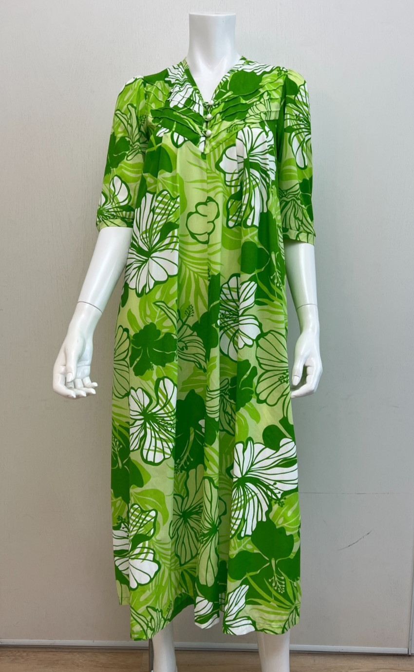 VTG T&L Muu Muu Factory Hibiscus Floral Tropical Resort Dress Made in Hawaii 5/6