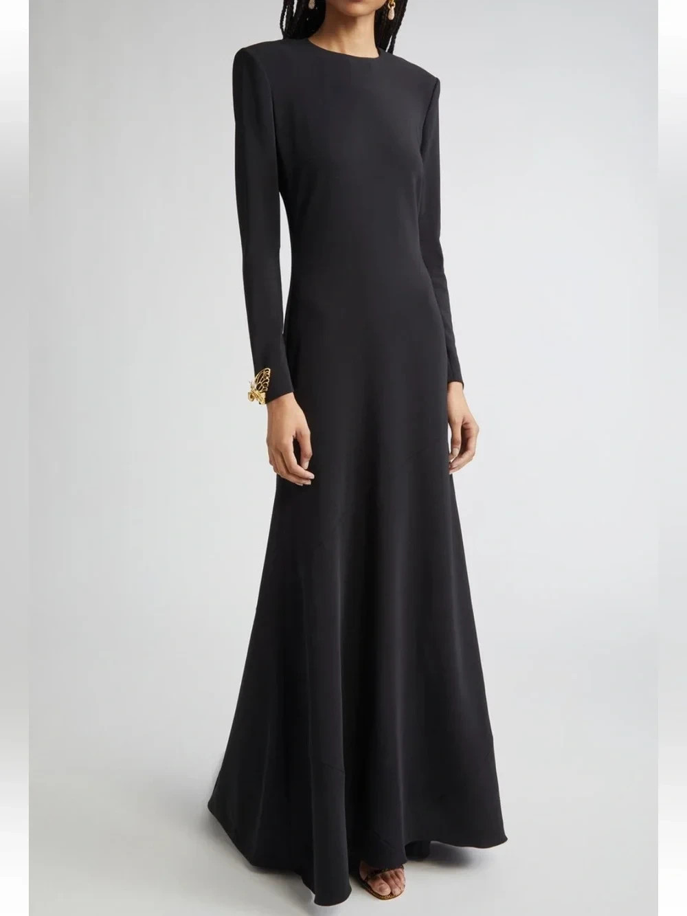 Oscar de la Renta Butterfly Detail Long Sleeve Open Back Gown, NWT, 10, 2950 $