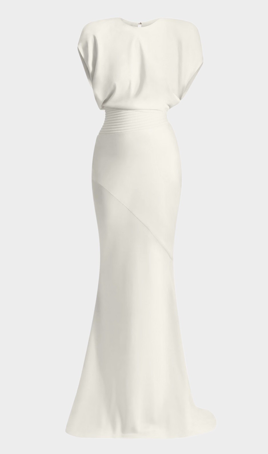Zhivago Women’s Ivory Bond Draped Stretch Satin Mermaid Gown Dress Size 12