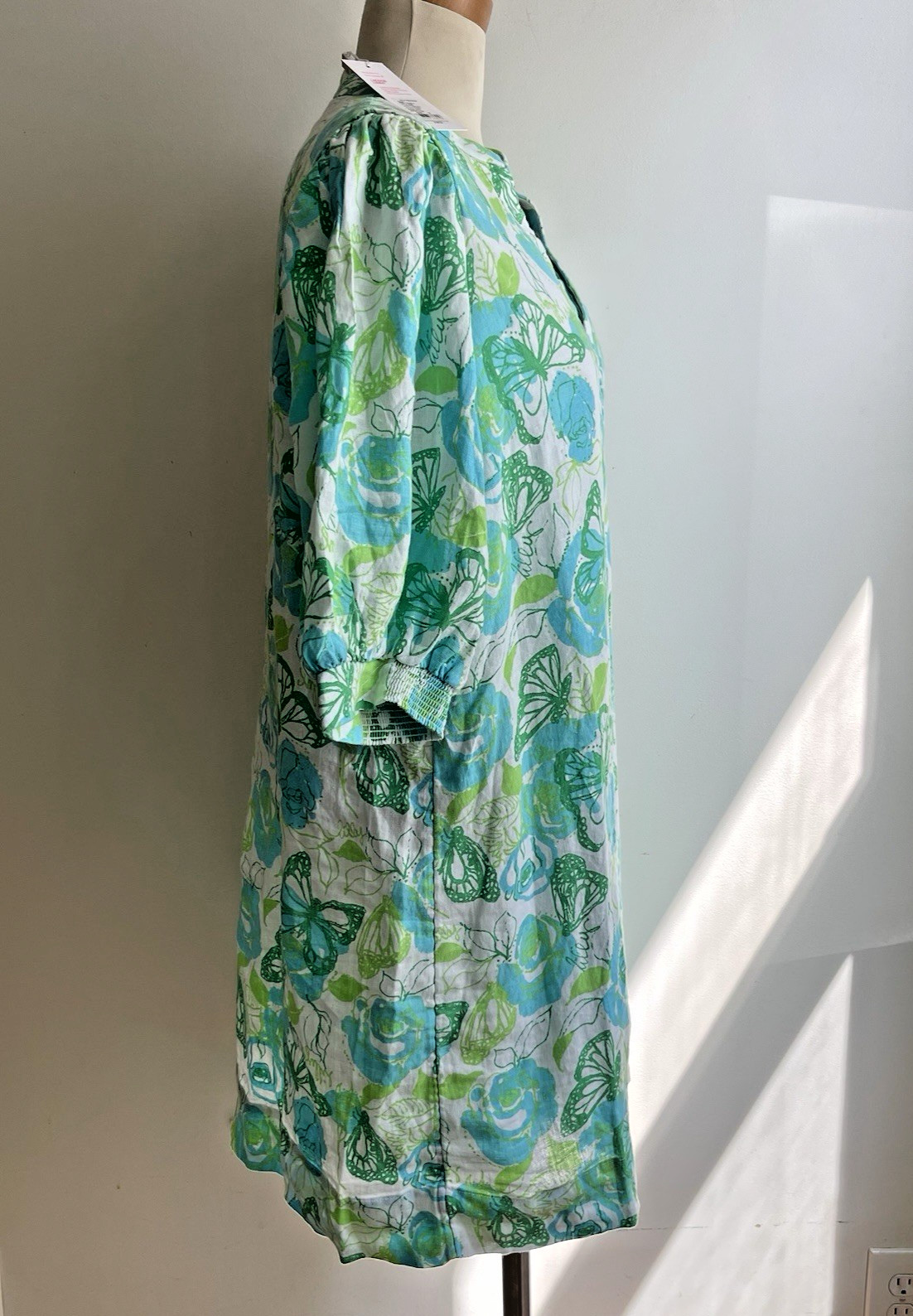 NWT Lilly Pulitzer Lagoon Linen Dress Mialeigh Resort Monarch Rose Butterfly 12