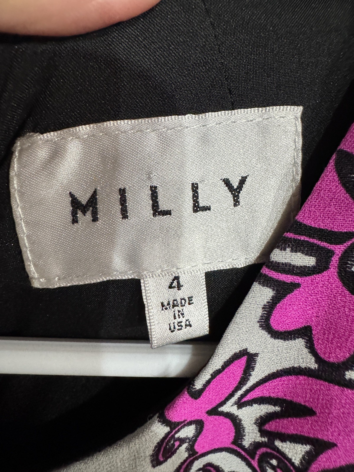 Milly Shocking Pink/Gray/Black Print Sleeveless Silk Dress (Size 4) – MSRP $440!