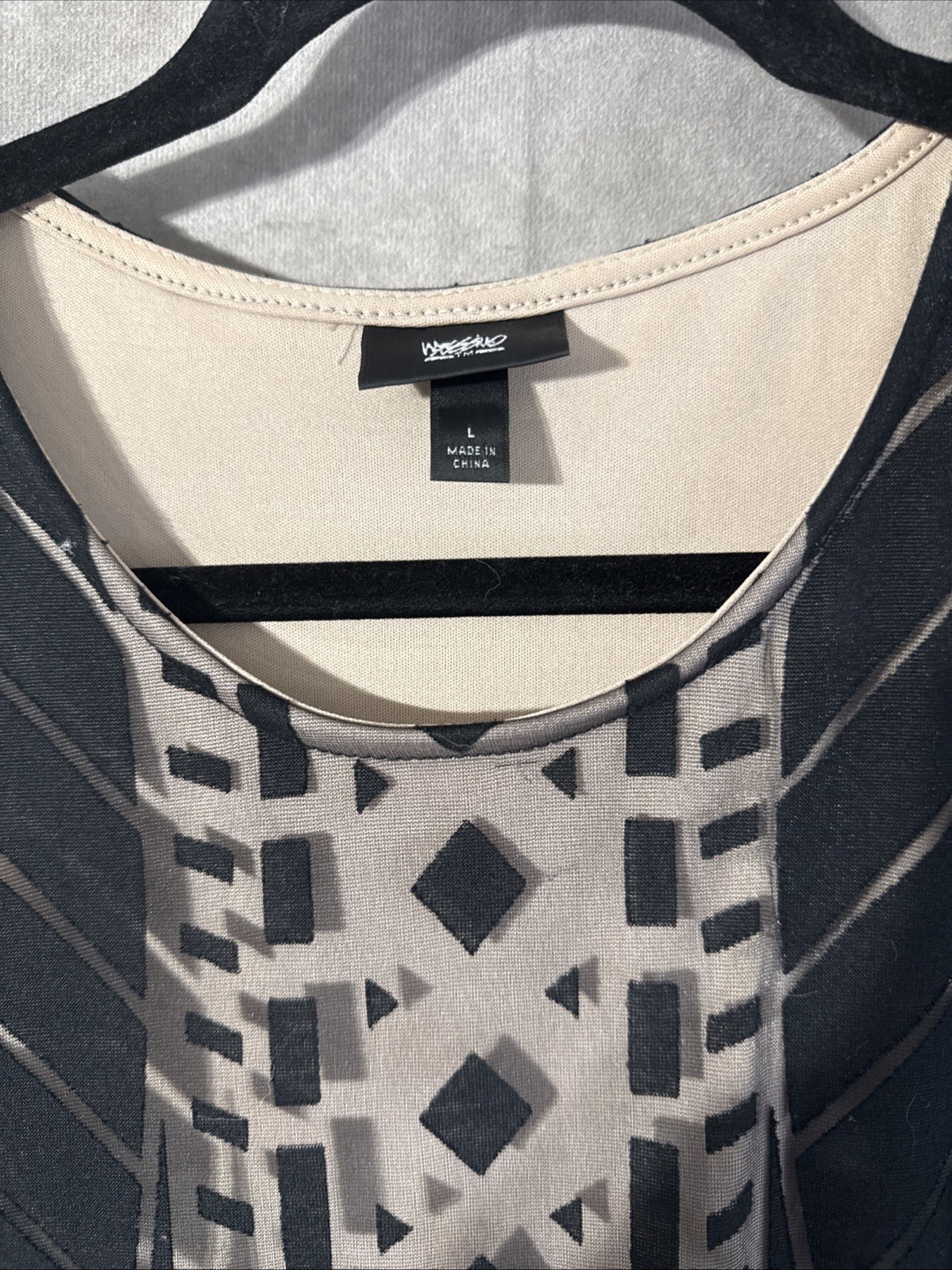 Mossimo Cutaway Shear With Mini Liner Black/Tan Dress in Size L