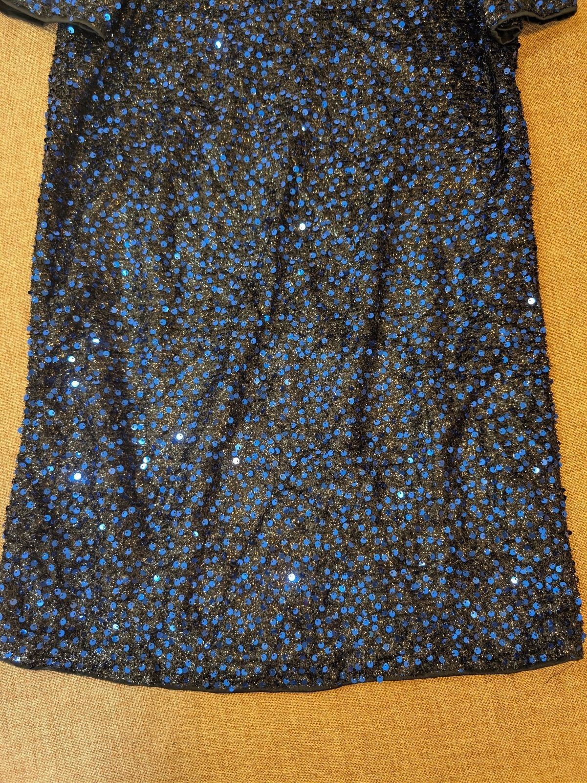 SHEIN Blue Black Sequin Glitter Mini Dress Size S Party Evening