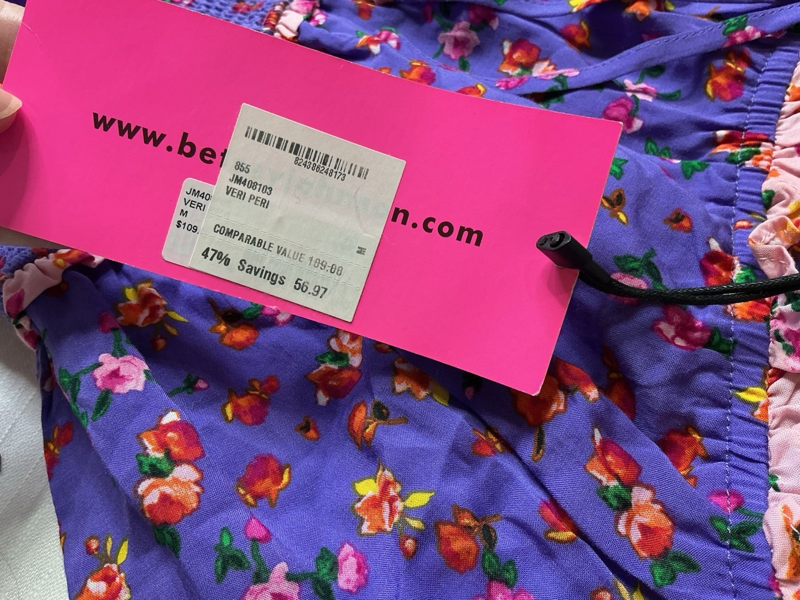 BETSEY JOHNSON Floral Smock-Waisted Maxi Dress SzM, Boho Cottagecore