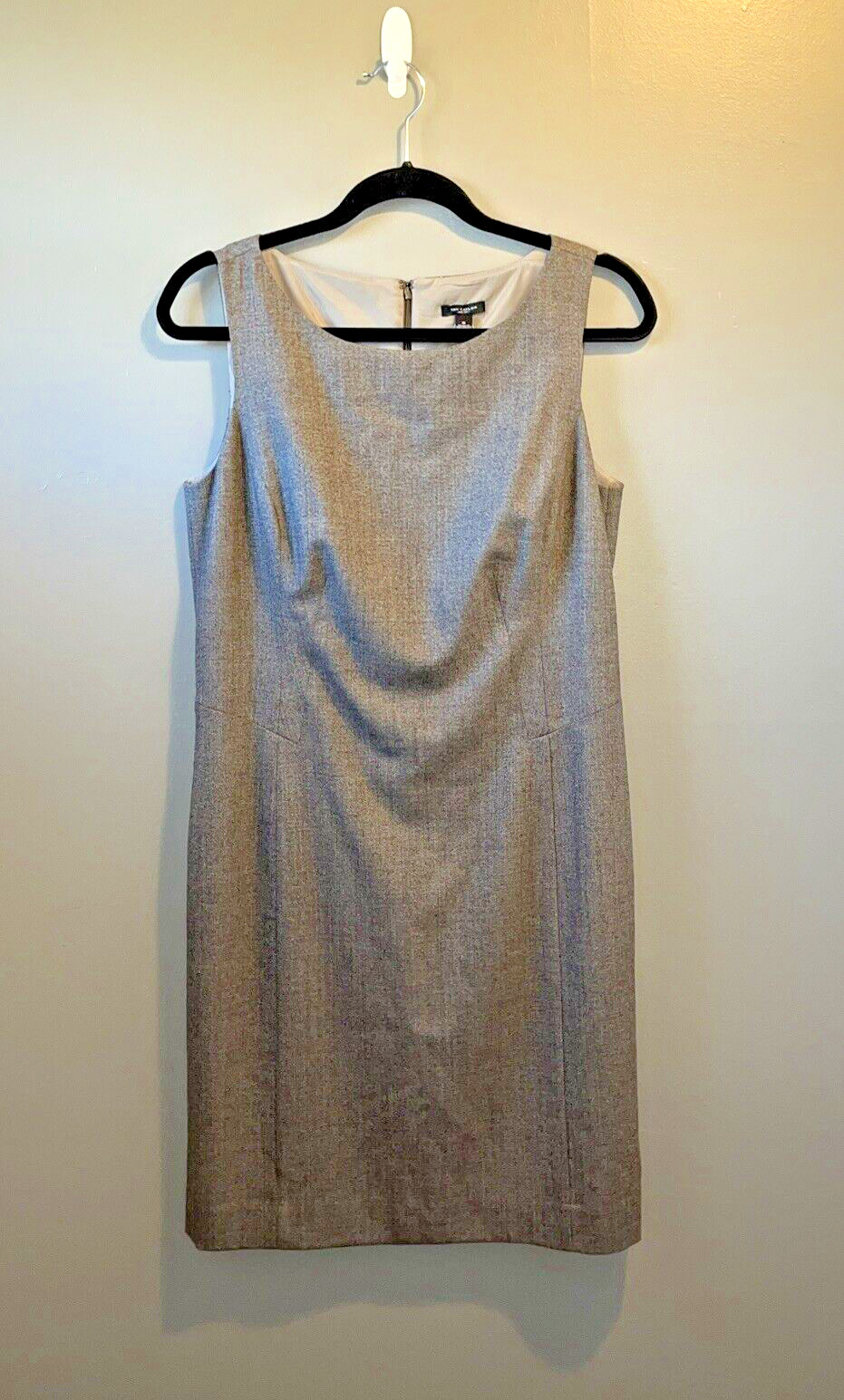 Ann Taylor Wool Blend Seamed Shift Dress Womens 8 Lined Sleeveless Brown