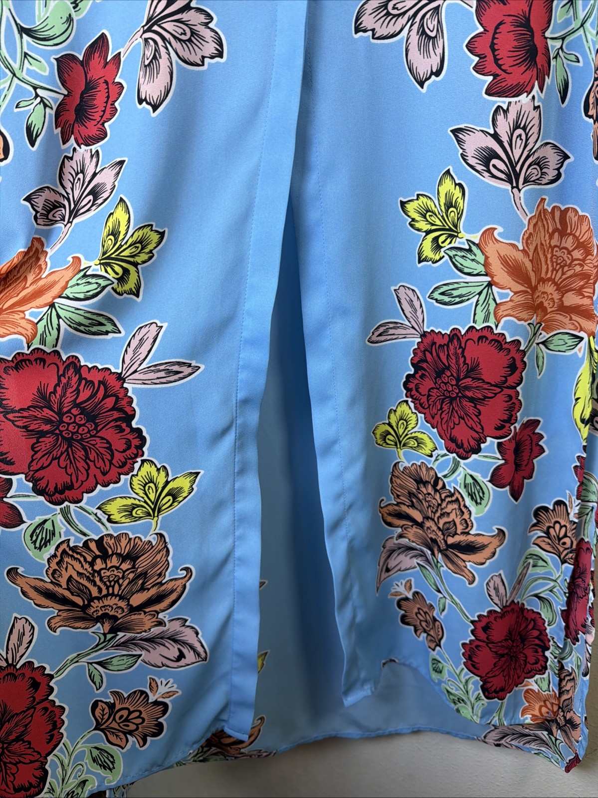 Peter Nygard Long 8 Blue Floral Sleeveless victorian resort vacation Dress vest
