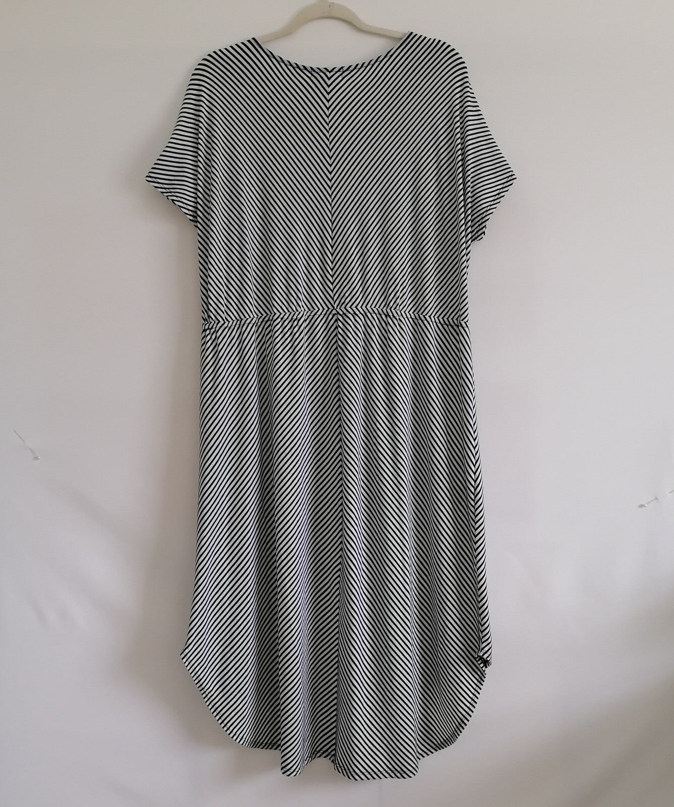 NWT Love, Fire Womens Black Cold Shoulder Sleeve Striped Hi Low Dress Size 1X