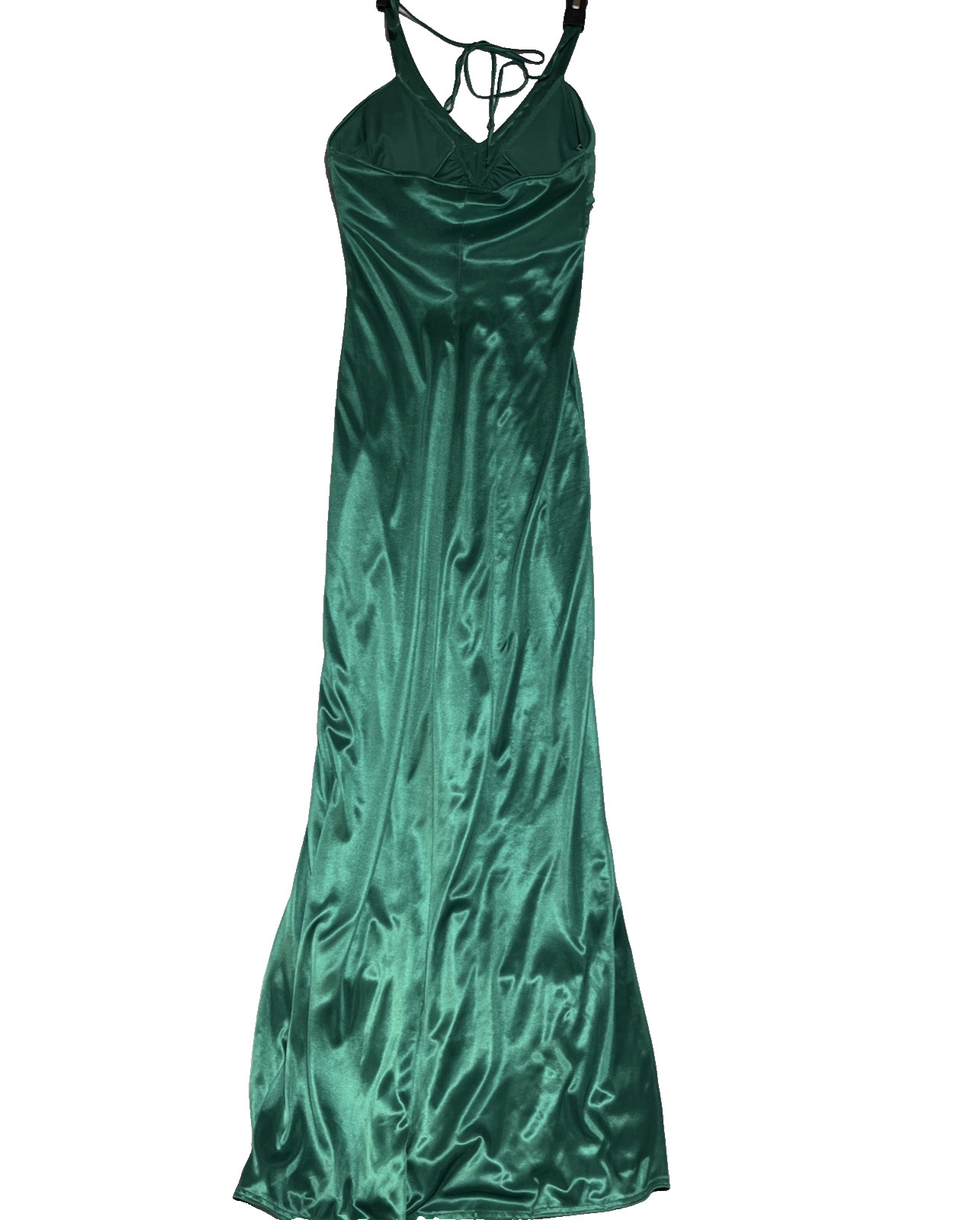 City Triangles Halter Gown S Emerald Green Sparkle Satin Fairy Mermaid Prom Y2K
