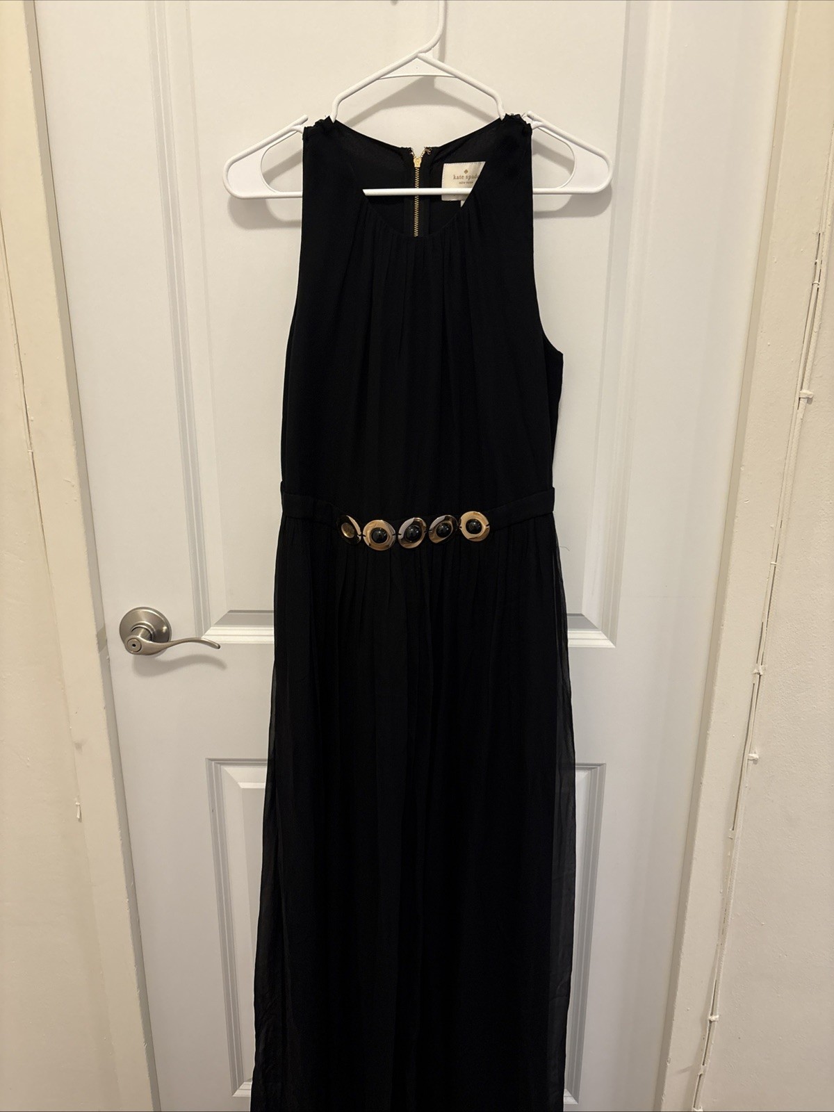 Kate Spade New York Belted silk chiffon maxi fit & flare dress NWT 00 $498.00