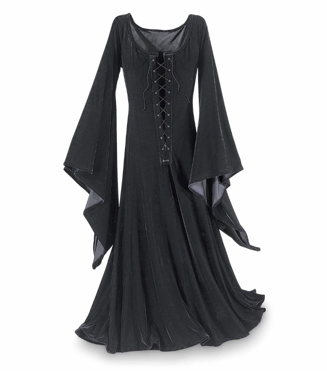 The Pyramid Collection Velvet Corset Dress Gothic Witch Renaissance Costume M-XL