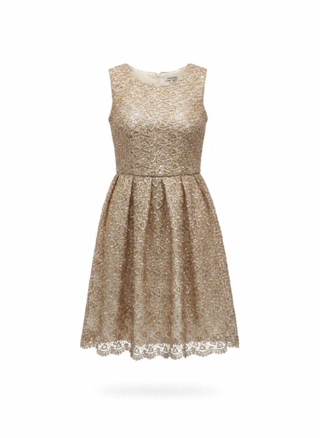 Decode 1.8 Gold Sequin Lace Sleeveless Cocktail Dress Size 8