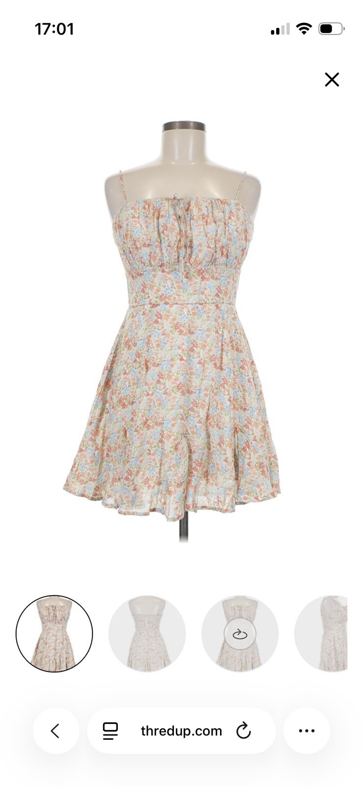 Blue Rain Pastel Floral Mini Dress